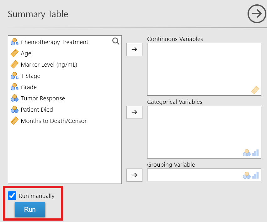 Screenshot showing the Run manually option