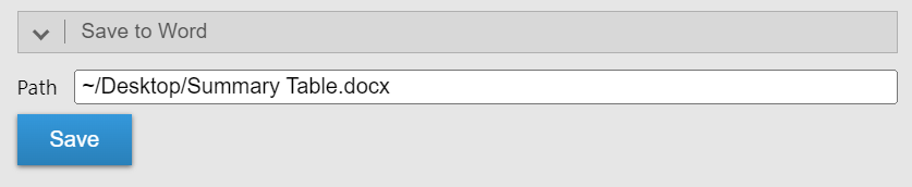 Screenshot showing the Save to Word option